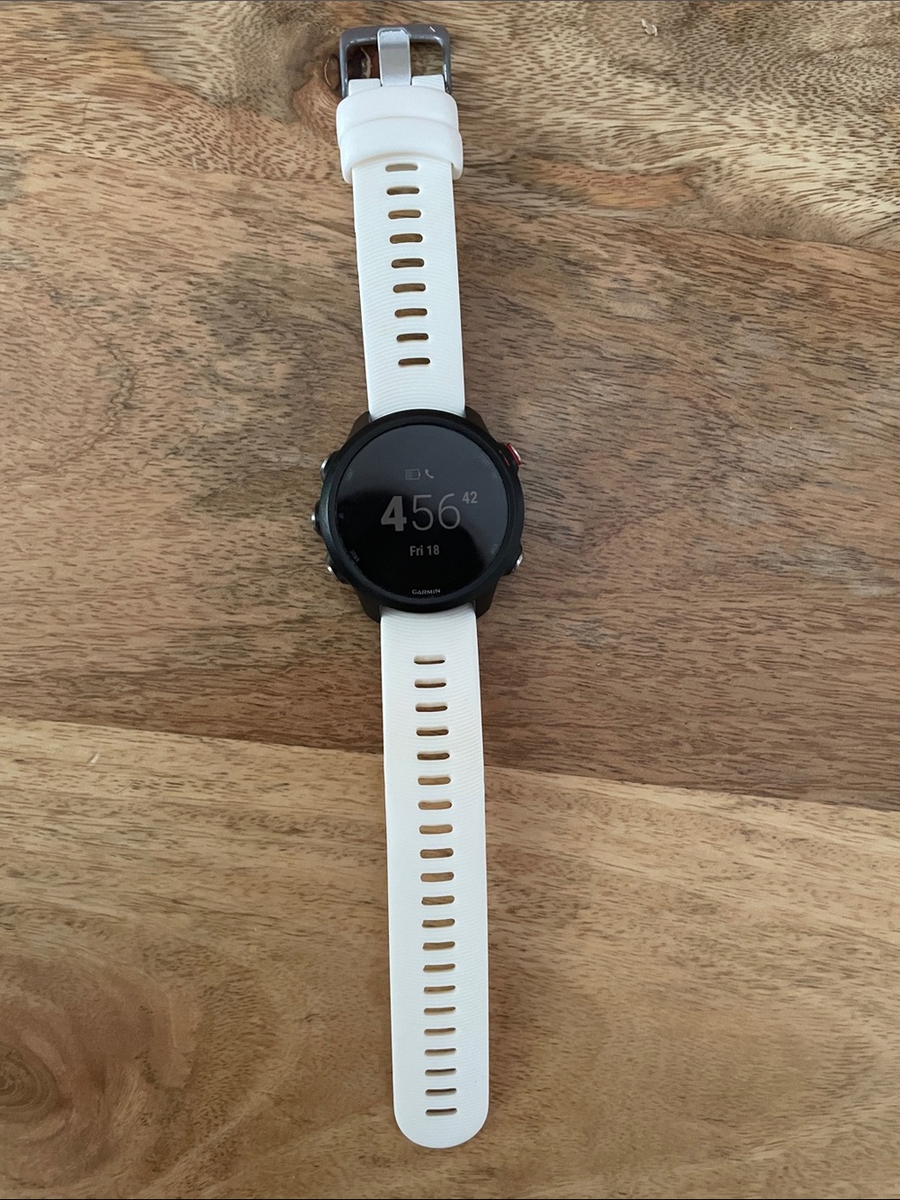 Garmin Forerunner 245 Music Blacm with White Silicone Band